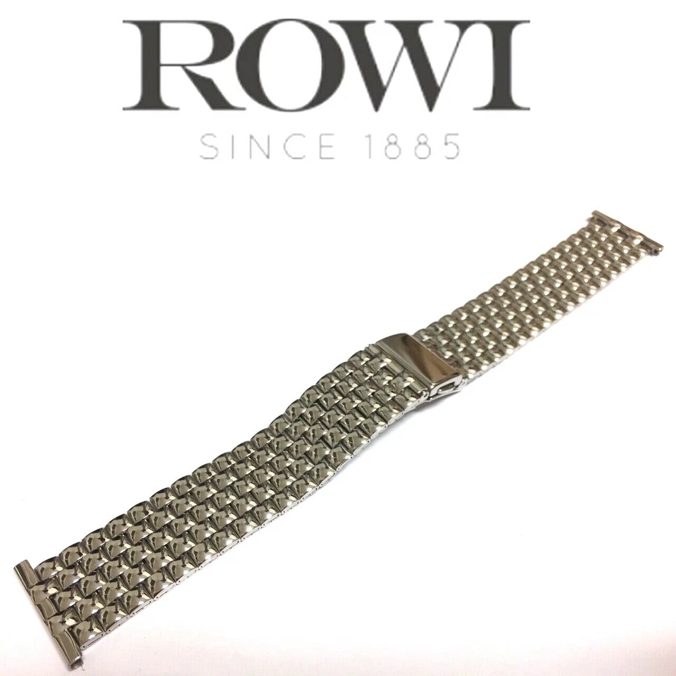 NUEVO 22mm ROWI 302891 ACERO INOXIDABLE ALTO PULIDO ESLABÓN PULSERA CORREA RELOJ  Foto 1 de 4