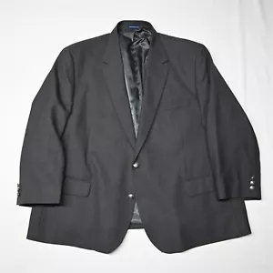 Stafford 52S Gray Silver Button Hopsack Wool Mens Blazer Suit Jacket Sport Coat - Picture 1 of 12