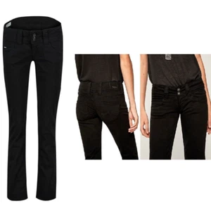 PEPE JEANS Venus Low Waist | Straight Damen Jeans Hose Gr. W29 L30 Schwarz NEU - Bild 1 von 3