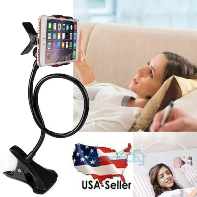 Flexible 360 Clip Mobile Cell Phone Holder Lazy Bed desk Bracket Mount Stand New - Image 1 of 4