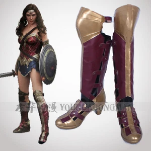 Wonder Woman Diana Prince Boots Shoes Cosplay Superhero Costume Boots Halloween - Picture 1 of 5