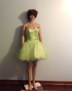 Prom Dress Mari Lee By Madeline Gardener Size 1 to 2 Color Lime - Picture 1 of 9
