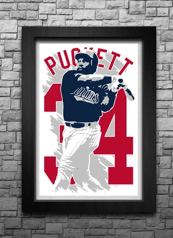 KIRBY PUCKETT art print/poster MINNESOTA TWINS FREE S&H! JERSEY Cover