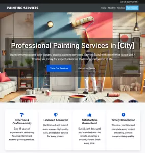 Sitio web empresarial de servicios de pintura | Plataforma profesional lista para usar - Imagen 1 de 3
