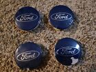 Set of (4)  OEM  Ford Blue Center Caps  6M21 1003 AA  CP9C-1A096-AA  FR3V-1003AB