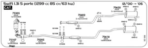 MARMITTA POSTERIORE PER SUZUKI Swift 1,3i 5p 1299 cc 85 cv/63 Kw Kat 12/00/2005 - Imagen 1 de 1