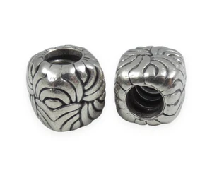 Genuine Pandora Pair of Sterling Silver Textured Cube Spacer Screw Charms 790492 - Picture 1 of 5