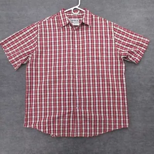 Avirex Shirt Mens 2XL Red Plaid Button Short Sleeve Cotton Poly Outdoors - Picture 1 of 6