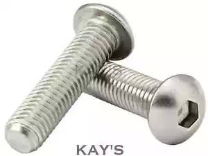 M6 BUTTON HEAD SCREWS A2 STAINLESS STEEL DOMED ALLEN KEY BOLTS MIXED PACK OF 100 - Picture 1 of 6