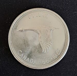 1867-1967 80% Silver Canadian Canada Silver Dollar Goose 