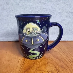 Rick Morty coffee mug 16 Oz Ceramic Official Spaceship Space Blue - Picture 1 of 13