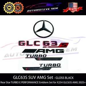GLC63S SUV AMG TURBO E PERFORMANCE Star Emblem BLACK Combo Mercedes X254 2025+ - Picture 1 of 1