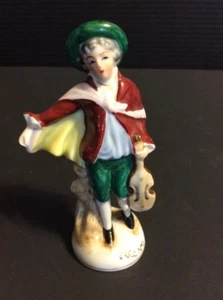 Figura de músico de porcelana de Japón ocupado década de 1940 Japón ocupado - Imagen 1 de 6