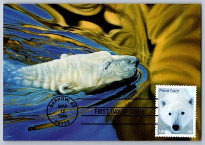 3291 Arctic Animals Polar Bear FDC Maxi Card - Image 1 of 2