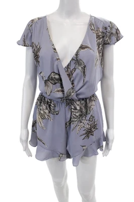 Pantalones Cortos Tularosa Para Mujer Cuello en V Mangas Cortas Volantes Mameluco Floral Talla S Foto 1 de 4