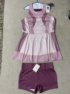 NWT K-Swiss Tennis Dress With Compression Shorts- Plum Large - Picture 1 of 17