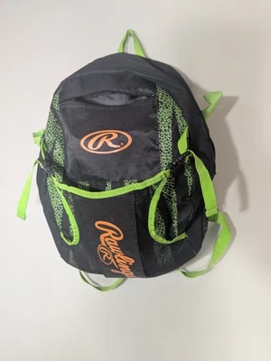 Mochila Rawlings preta/verde lona com zíper - Imagem 1 de 4