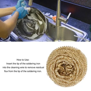 Soldering Iron Tip Cleaner Brass Water Free Cleaning Wire Ball Accessory For✈ - Picture 1 of 22