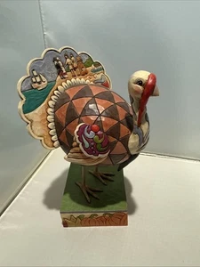 2012 Jim Shore Heartwood Creek 7,5" Time To Gobble Turkey Pilgrims Figur - Bild 1 von 9