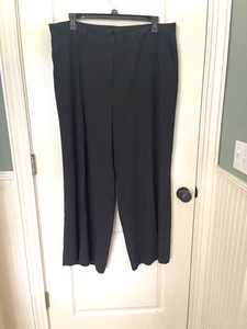 Ellos Ladies Dress Pants Size 22 Black Flat Front - Picture 1 of 5