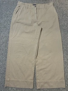 Pantalones chinos de oficina Eileen Fisher de algodón orgánico de pierna ancha para mujer L tostados - Imagen 1 de 9