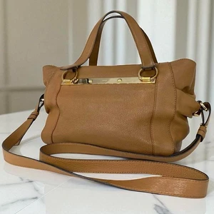 Borsa a tracolla Chloe a mano tote borsetta 2 vie pelle marrone autentica - Foto 1 di 24