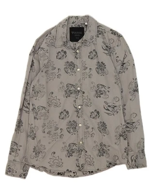 GUESS Mens Shirt Medium Grey Floral Cotton WM03 - Image 1 of 3