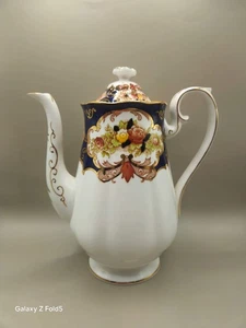 Rare Royal Albert Heirloom Coffee Pot Bone China Floral Gilt 1950s England Vtg - Picture 1 of 10