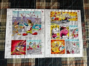 REN and Stimpy Original Colorization Color Charted Production Pages - Picture 1 of 3