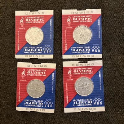 1996 Atlanta Commemorative Olympic Sports Medallions (4): Diving (2), Rowing (2) - Image 1 of 4