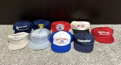 Lote de 9 sombreros de camionero vintage marcas mixtas y diseños ajuste ajustable Foto 1 de 4
