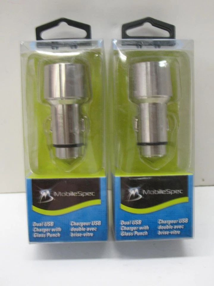 X3 Heavy Duty Mobilespec 3.1 Amp Dual USB Charger With Emergency Glass Punch