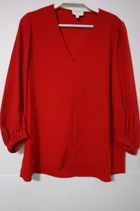 Witchery red v neck 3/4 sleeve polyester smart top size 8 - Picture 1 of 2