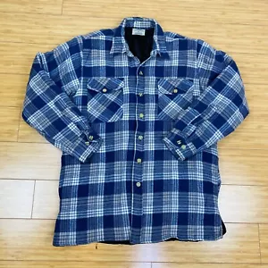 Pine Forrest Territory Men's Blue Flannel Jacket Puffer Longsleeve Size Medium - Picture 1 of 3
