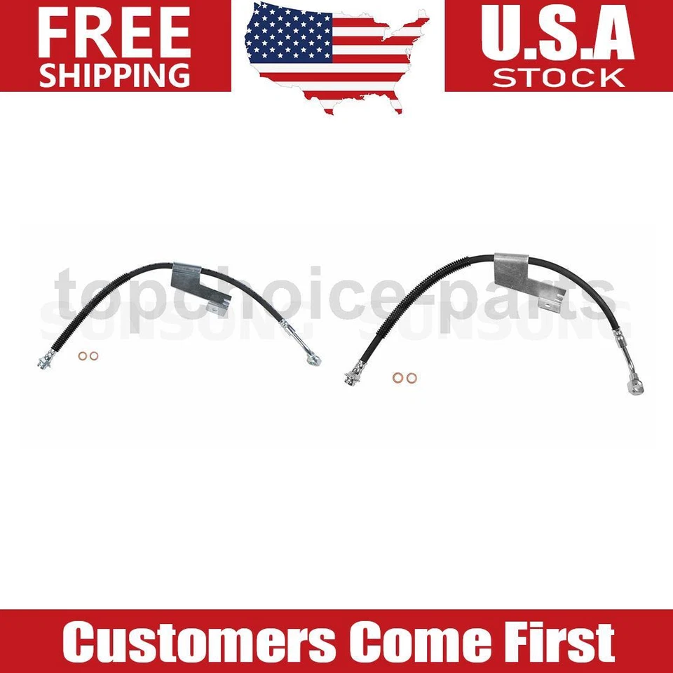 2x Linha de freio dianteira esquerda e direita mangueira de freio para 1996-2002 Chevrolet Express 3500 - Imagem 1 de 4