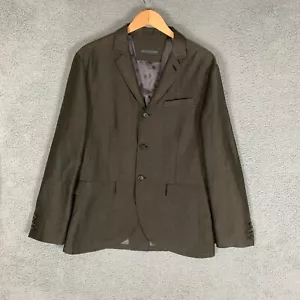 John Varvatos Blazer Sport Coat Italy Size 52 US 42 Olive Green Linen Wool - Picture 1 of 13