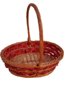 Cesta de regalo de exhibición cesta de flores cesta de colección cesta de mimbre con asa Foto 1 de 4