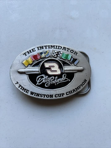 1997 Dale Earnhardt The Intimidator 7 Time Winston Cup Champ Pewter Belt Buckle Cover