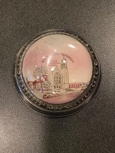 ANTIQUE BOYS TOWN NEBRASKA GLASS SOUVENIR ADVERTISING PAPERWEIGHT DOWD MEMORIAL - Picture 1 of 6
