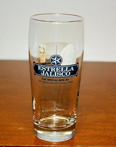 2018 FIFA World Cup Russia Estrella Jalisco Mexico 6.5" tall, Soccer Beer Glass Cover