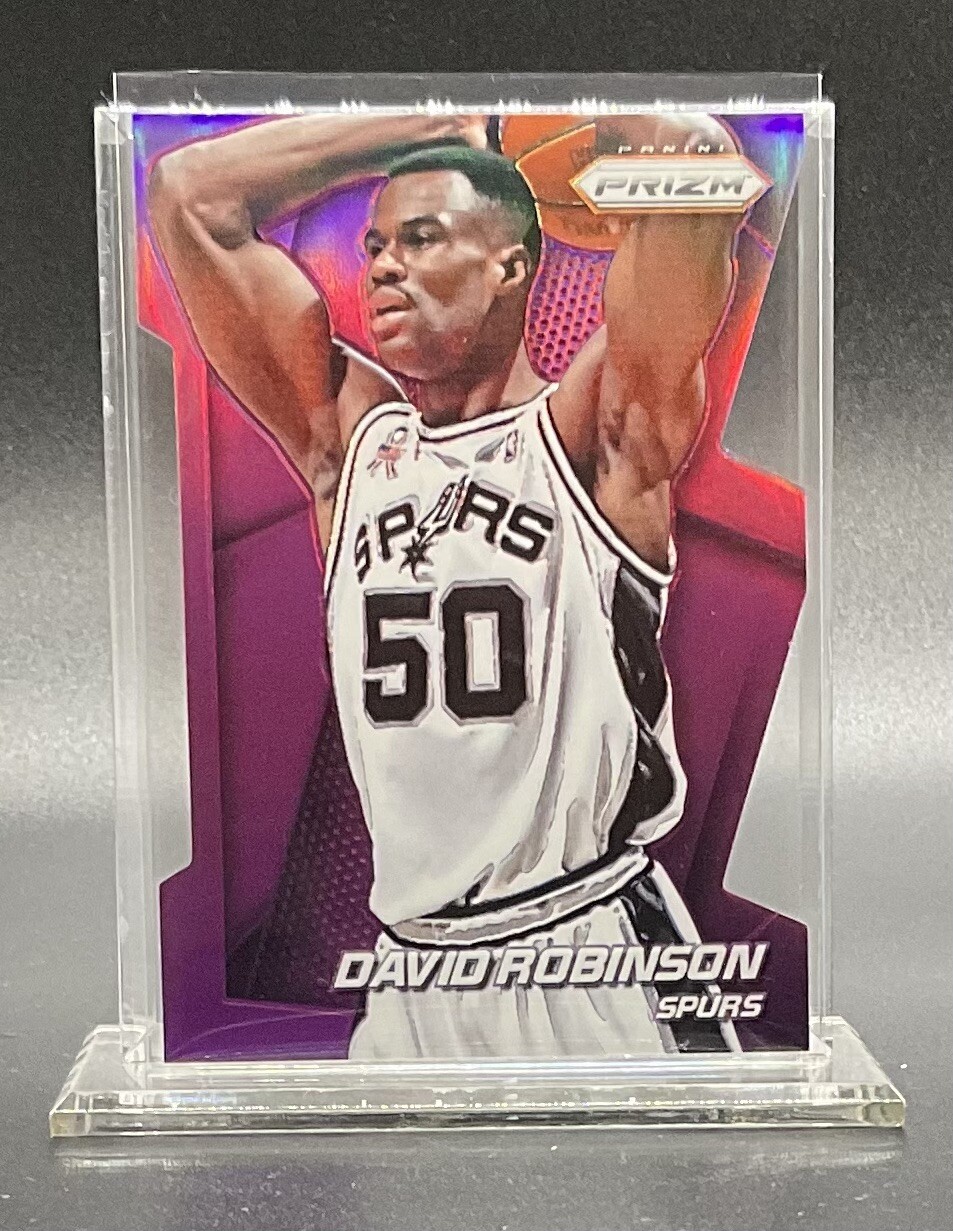 2014 DAVID ROBINSON SPURS PANINI PRIZM PURPLE REFRACTOR DIE CUT #008/139 MVP HOF