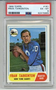 1968 TOPPS #161 FRAN TARKENTON FOOTBALL CARD NEW YORK GIANTS PSA 6 LOW POP RARE - Picture 1 of 2