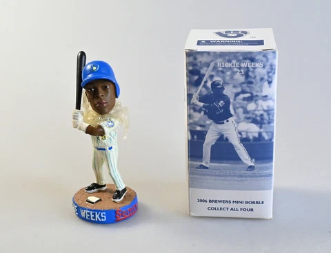 2004 Milwaukee Brewers Rickie Weeks Mini Bobblehead In Box Cover
