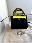 GUCCI Wonka Grain Calfskin Mini Diana Tote Bag Black/Yellow Fluo