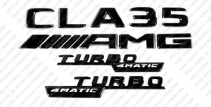 Black Emblems Badges Stickers Side for Mercedes-Benz CLA35 Turbo 4Matic AMG C118 - Bild 1 von 14