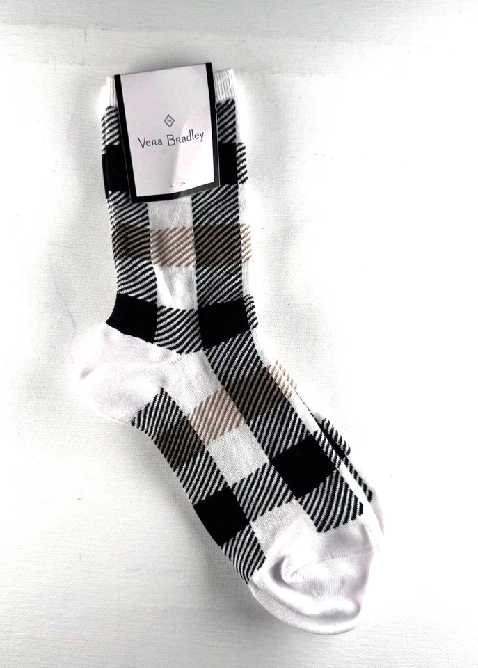 Vera Bradley Mujer Negro/Blanco/Bronceado Perfectamente Cuadros Calcetines Talla 4-10 Foto 1 de 4