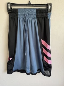Kids Blue/Black Adidas Athletic Basketball Shorts Size XS - Picture 1 of 6