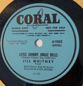 PROMO 78 RPM Jill Whitney "Little Johnny Jingle Bells/Ragamuffin Doll" Coral - Picture 1 of 2