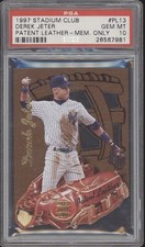 DEREK JETER PSA 10 1997 STADIUM CLUB PATENT LEATHER DIE-CUT MEMBER’S ONLY POP 18