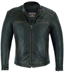 Chaqueta de cuero para motocicleta para hombre - Chaqueta de cuero CRUISER ligera de piel de cordero suave - Imagen 1 de 5